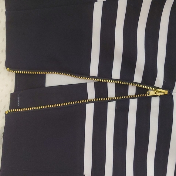 H&M Womens Navy Blue/White Nautical Striped Pencil Skirt-Back Zipper-Sz 4 - Picture 10 of 17